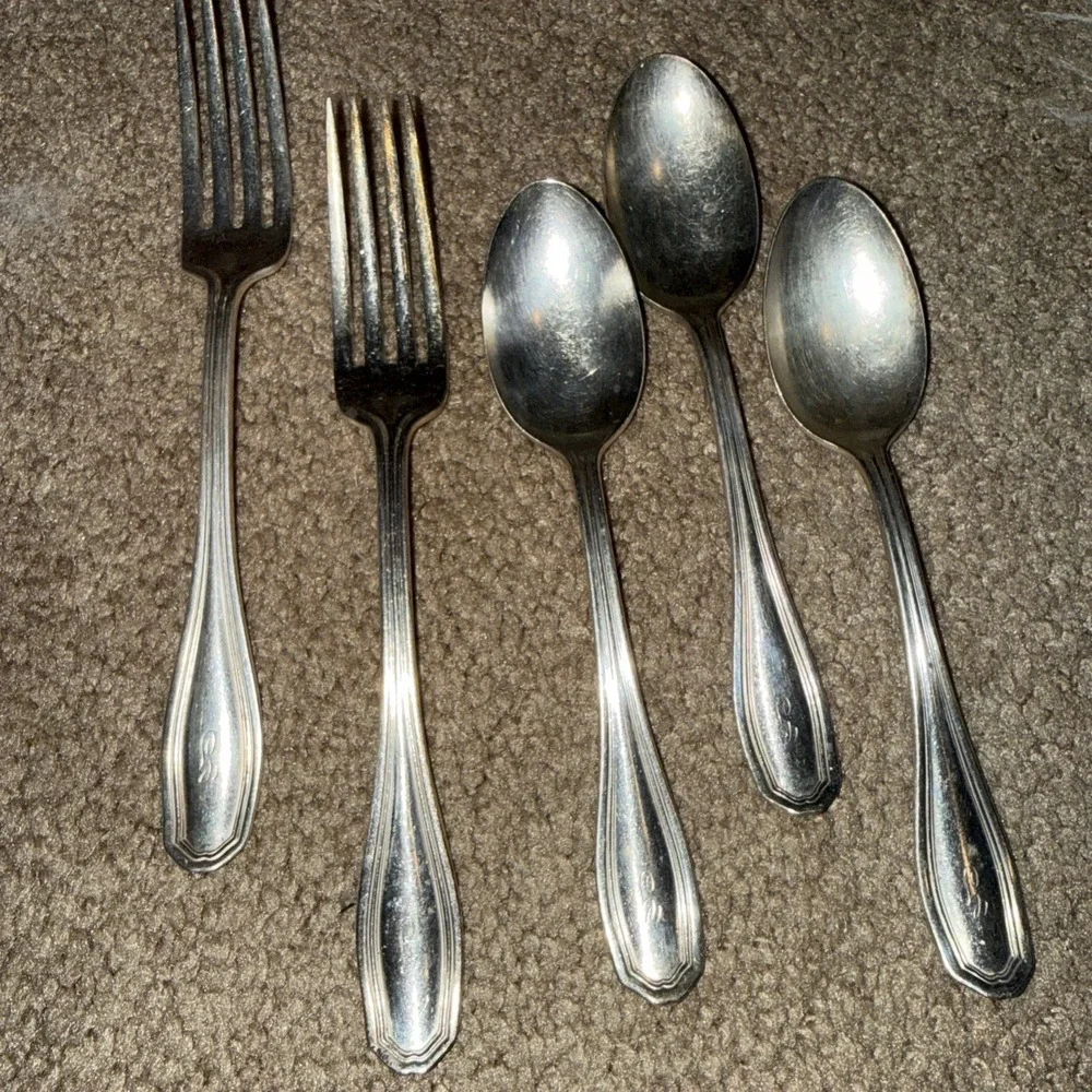 Vintage WM Roger And Sons Fork &Spoons Monogrammed